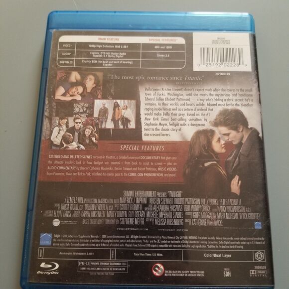 Twilight blu ray movie disc - Picture 2 of 5